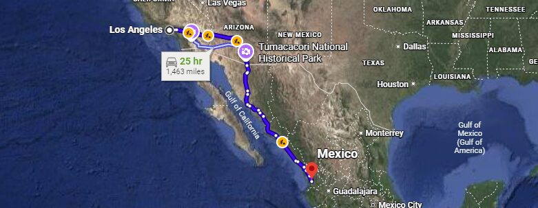 Los Ángeles a Tepic