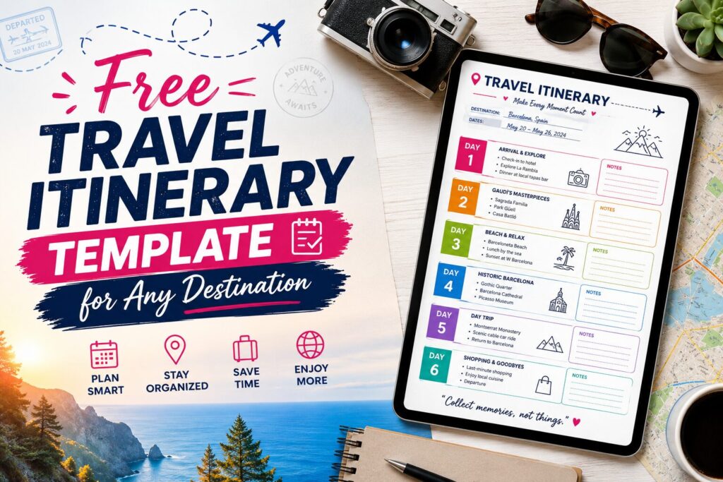 Free Travel Itinerary Template for Any Destination