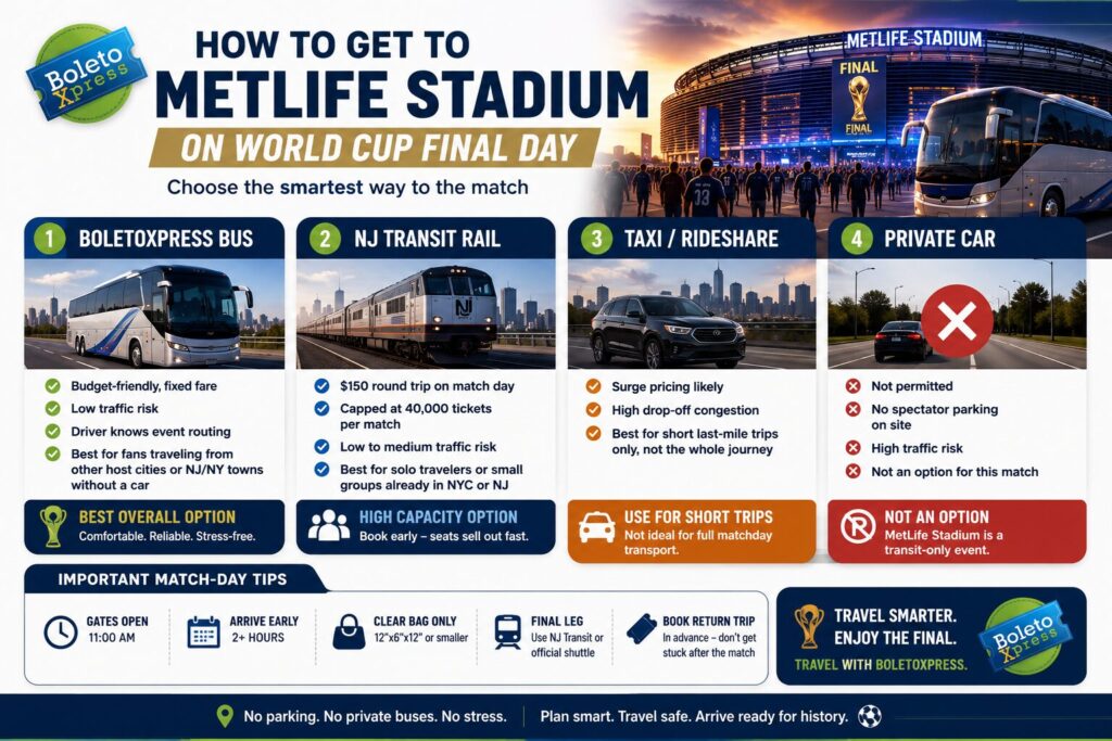 Getting to MetLife Stadium comparing your options