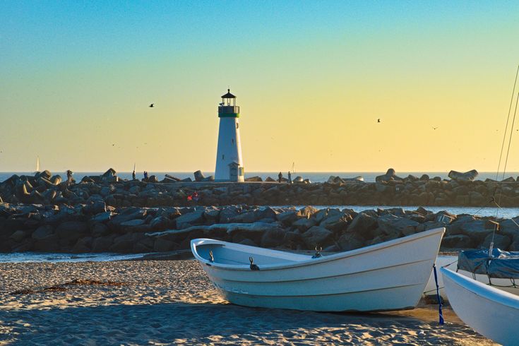 Twin Lakes State Beach and Santa Cruz Harbor: Calm Water and Working Boats