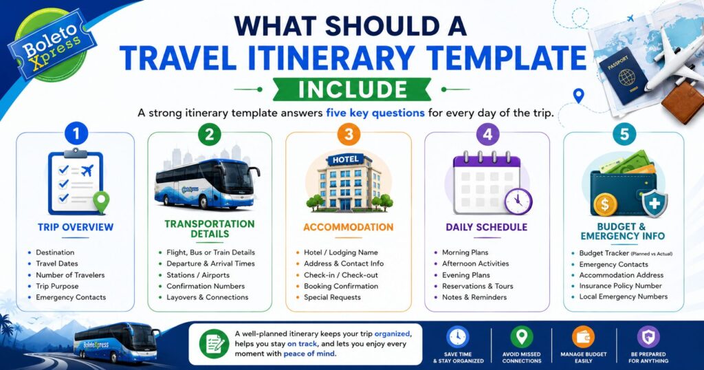 What Should a Travel Itinerary Template Include