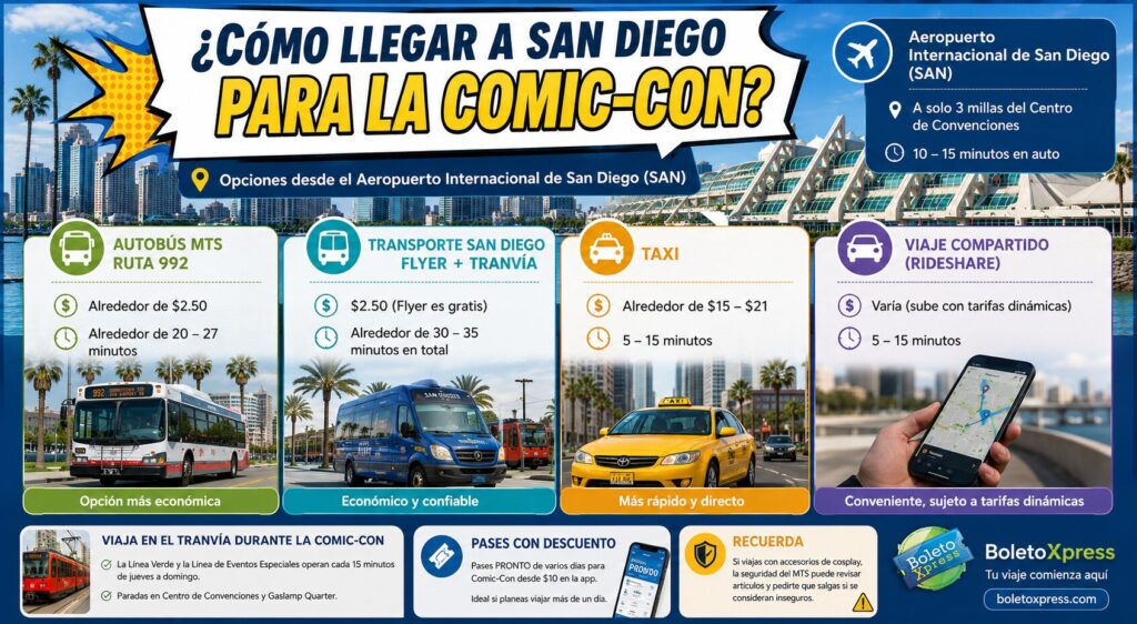 ¿Cómo se llega a San Diego para la Comic-Con