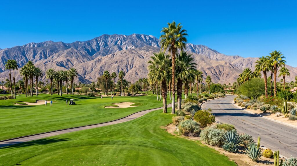 Driving through scenic routes for golf and other outdoor palm springs activities.