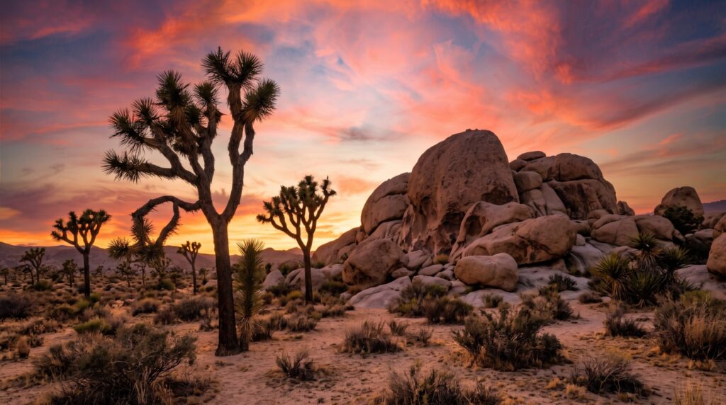 Unique rock formations and sunset views make Joshua Tree a popular day trip from los angeles.