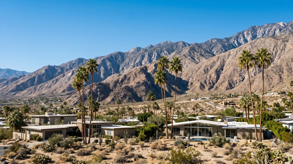 Stunning desert and mountain landscape in Palm Springs, perfect for relaxing weekend escapes from la.