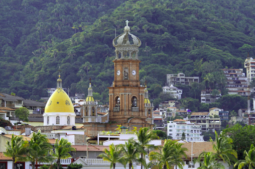 The iconic crown tower of Parroquia de Nuestra Señora de Guadalupe, easily among the top attractions in Puerto Vallarta.