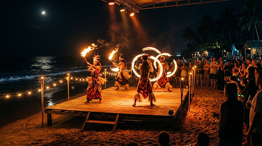 Rhythms of the Night cultural fire performance, easily one of the best things to do in Puerto Vallarta Mexico after dark.